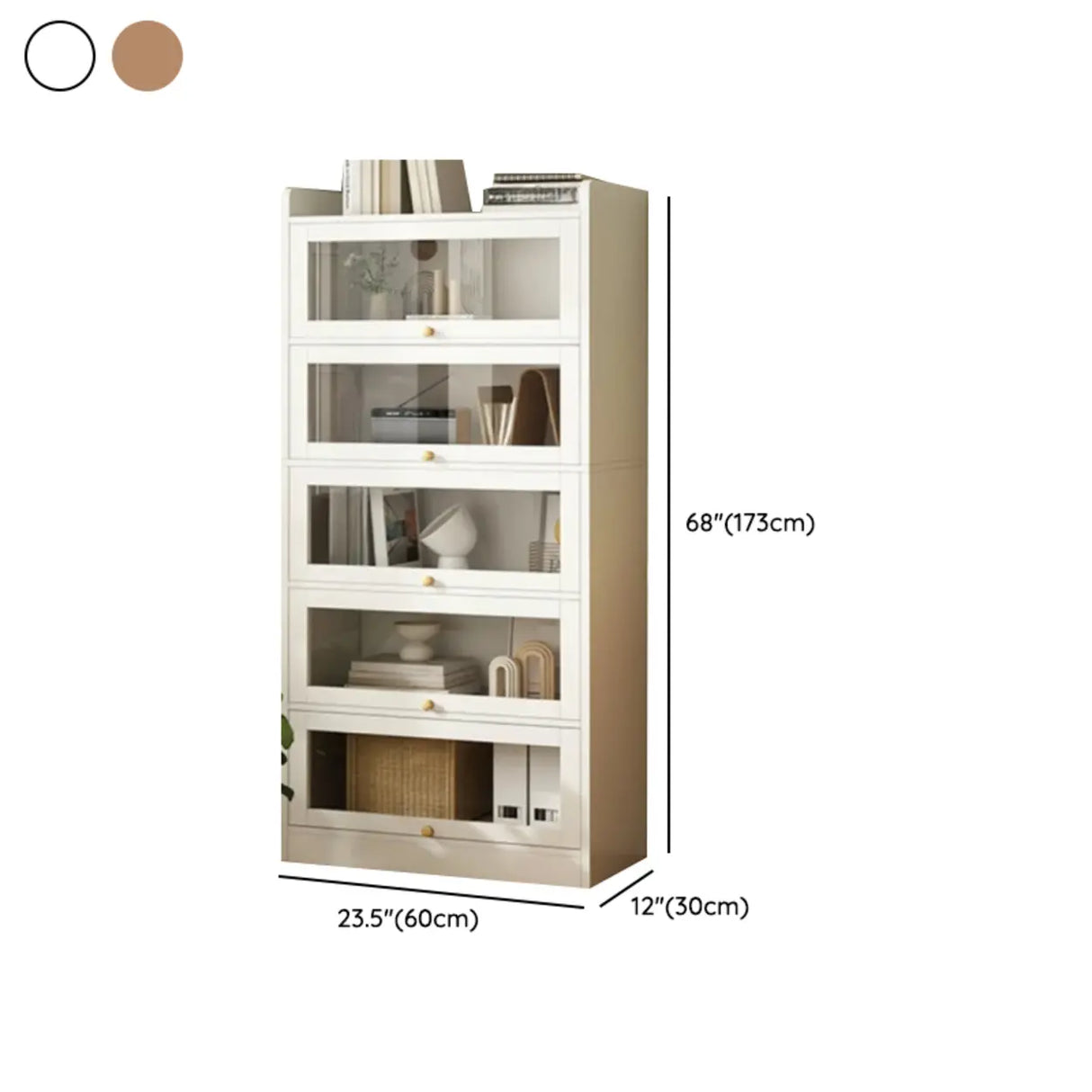 Rectangular Wood Living Room Display Cabinet White Image - 26