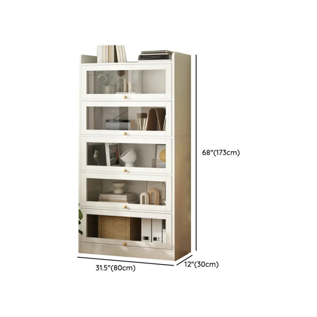 Rectangular Wood Living Room Display Cabinet White Image - 27
