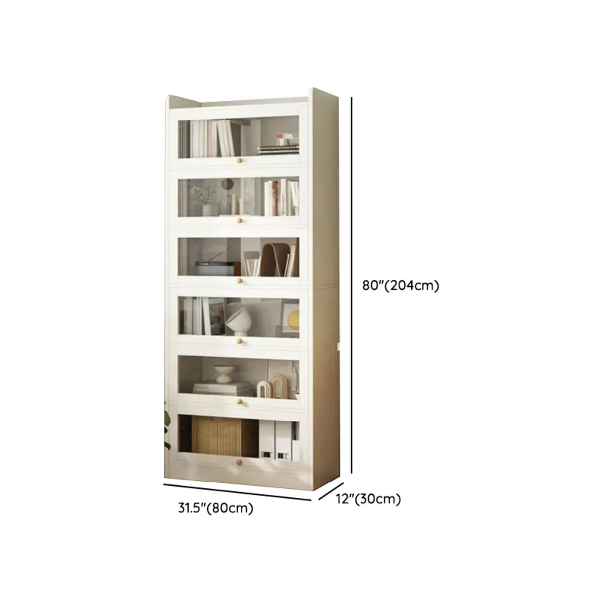 Rectangular Wood Living Room Display Cabinet White Image - 28