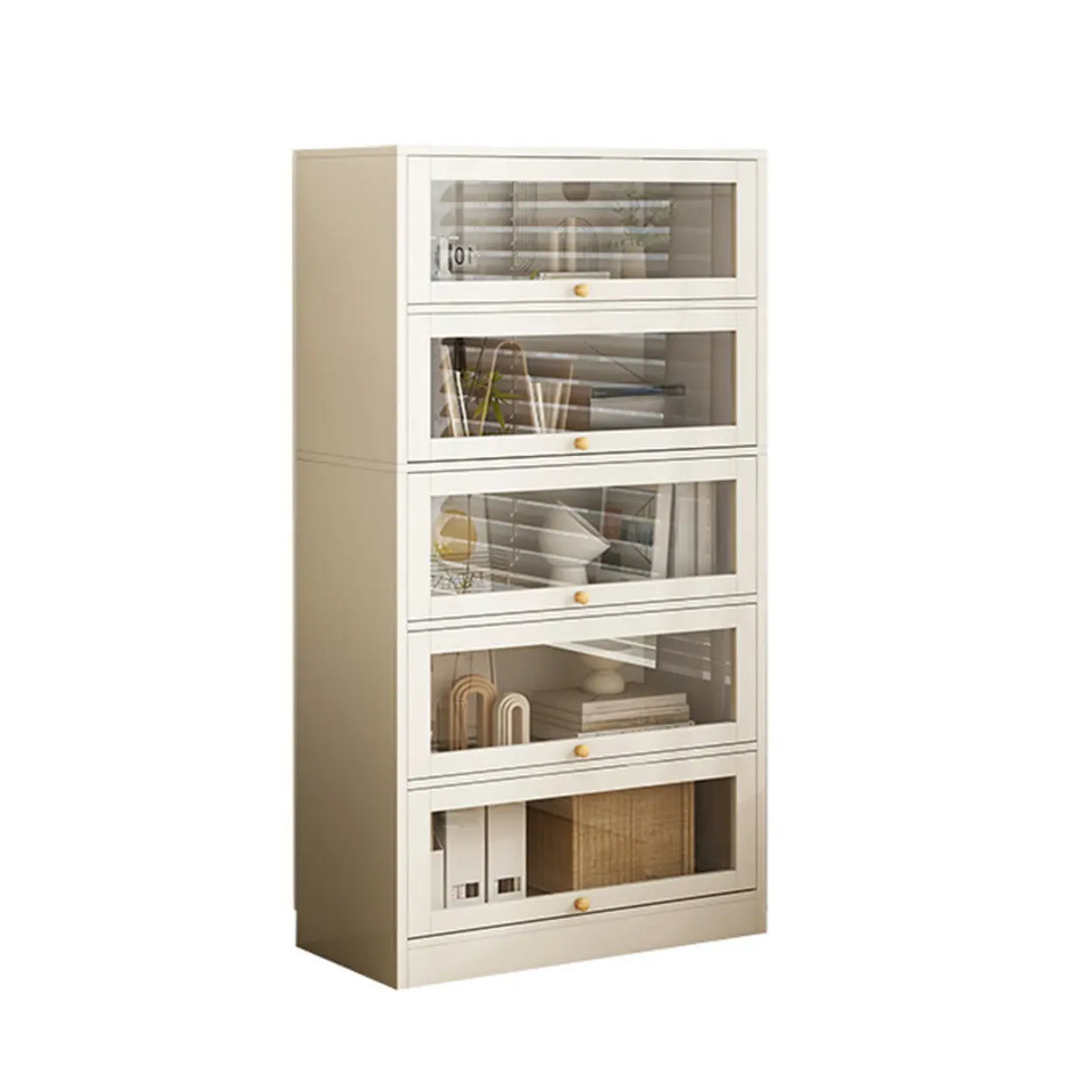 Rectangular Wood Living Room Display Cabinet White Image - 6