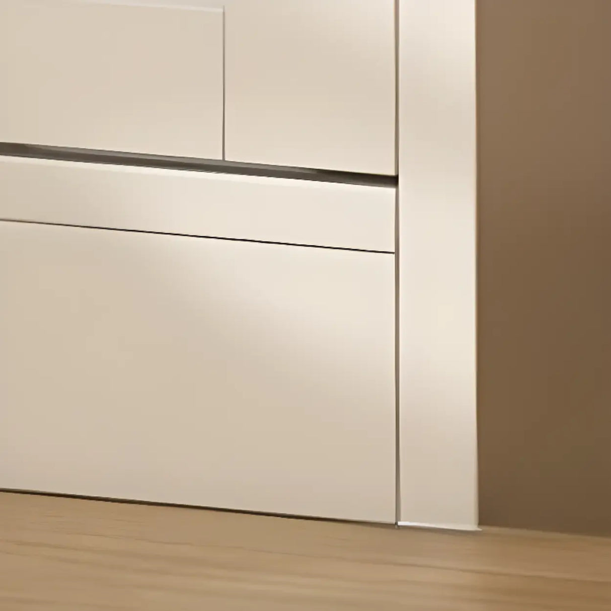 Rectangular Wood Living Room Display Cabinet White Image - 7