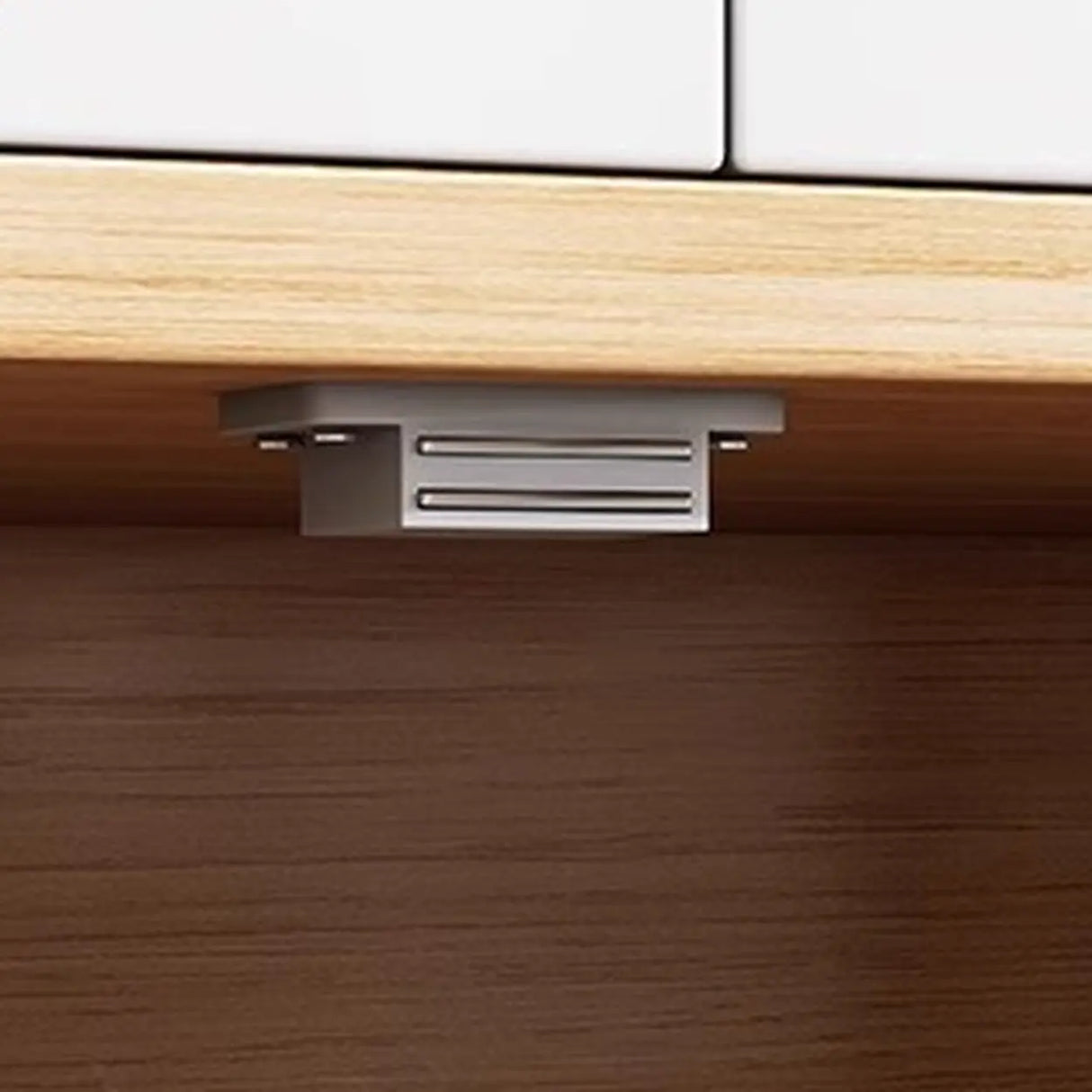 Rectangular Wood White Medium Storage Kitchen Sideboard Image - 10