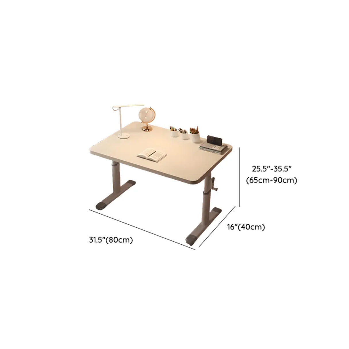 Rectangular Wood White Metal T-Shaped Kids Writing Desk Image - 13