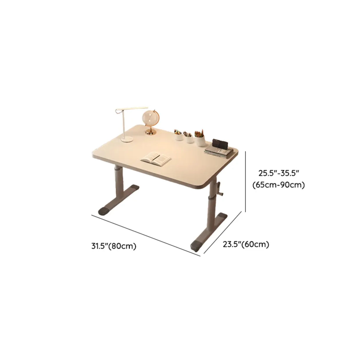 Rectangular Wood White Metal T-Shaped Kids Writing Desk Image - 14