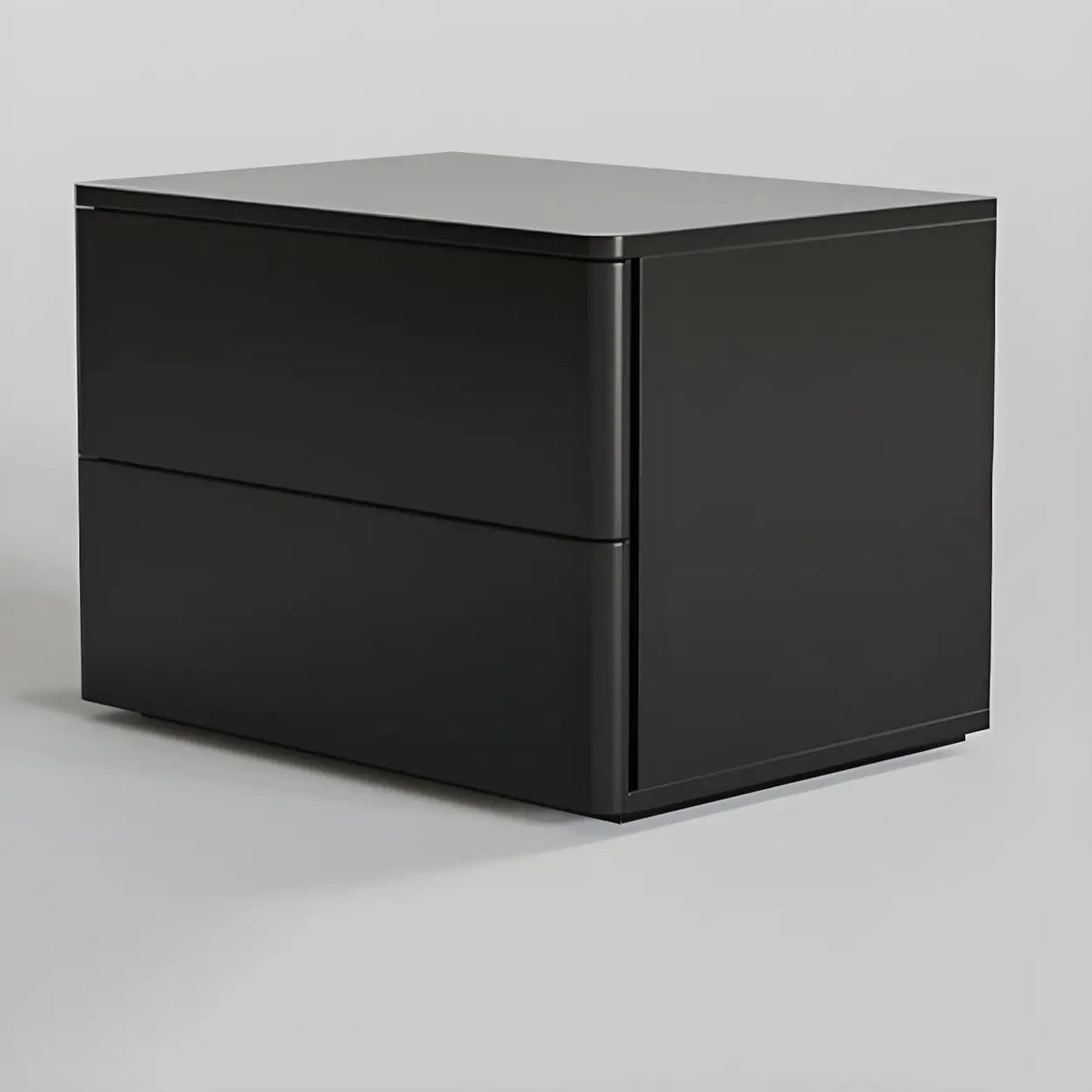 Rectangular Wood White Storage 2-Drawers Nightstand Image - 9