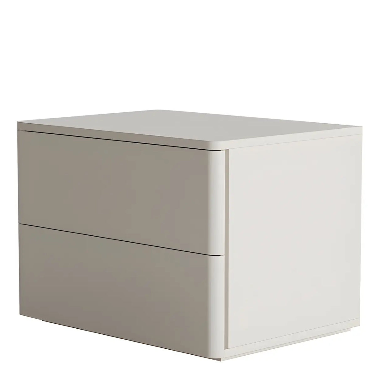 Rectangular Wood White Storage 2-Drawers Nightstand Image - 10