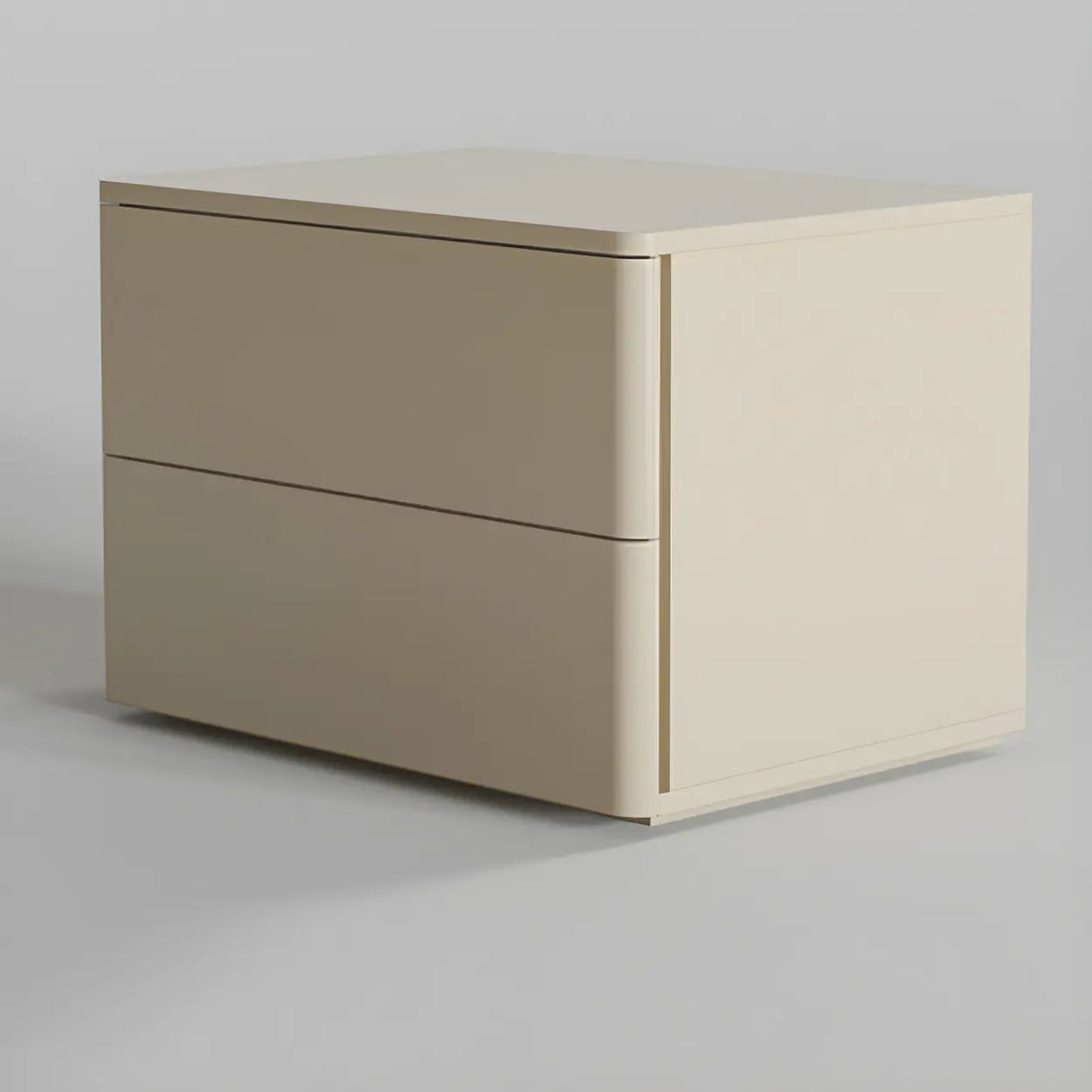 Rectangular Wood White Storage 2-Drawers Nightstand Image - 5