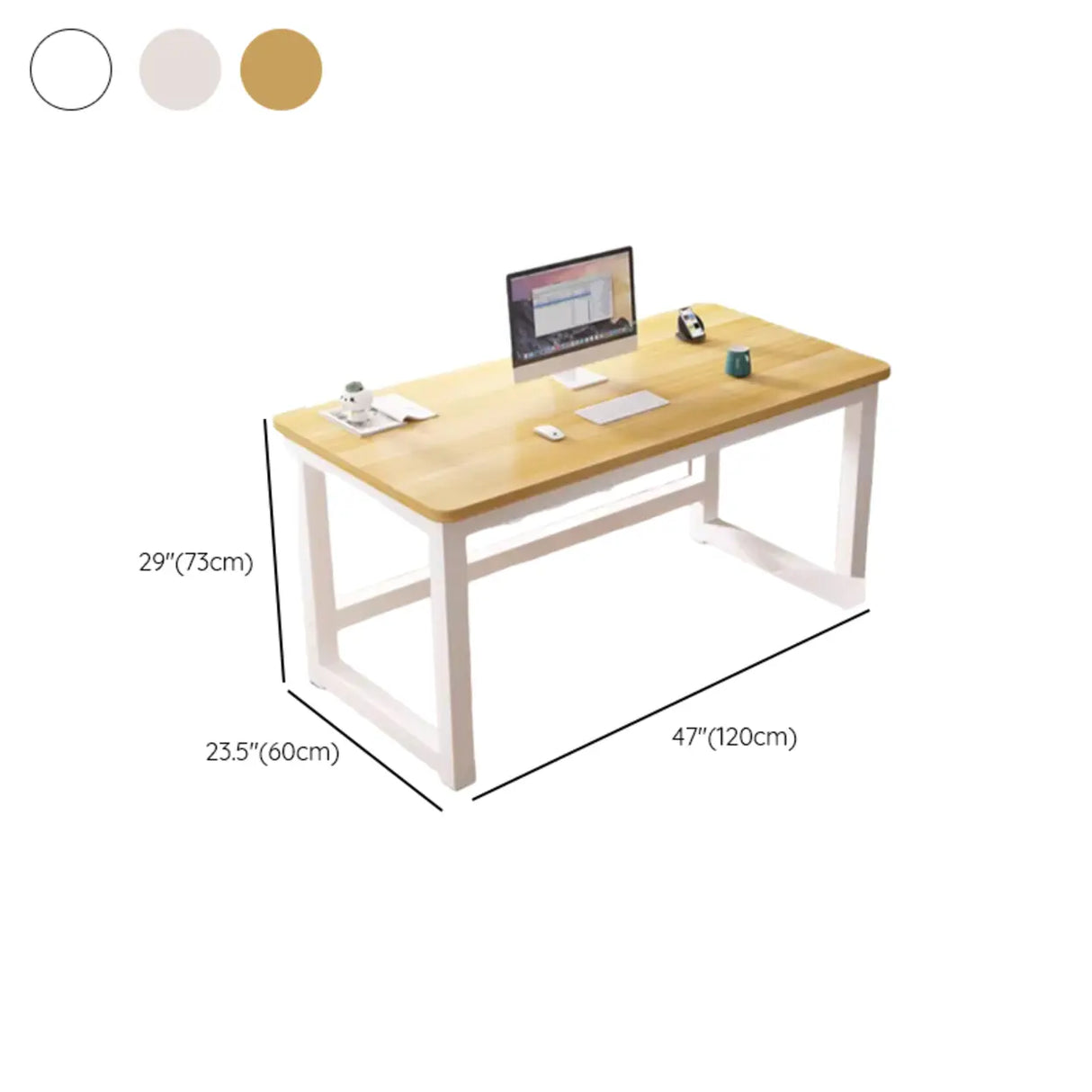Rectangular Wooden Computer Desk with Multiple Sizes Image - 10