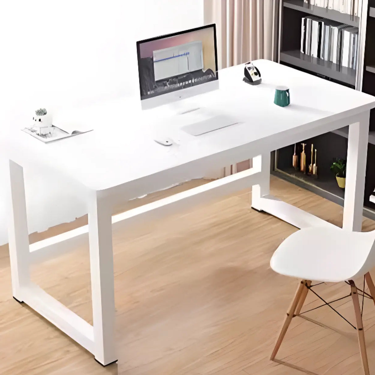 Rectangular Wooden Computer Desk with Multiple Sizes Image - 2