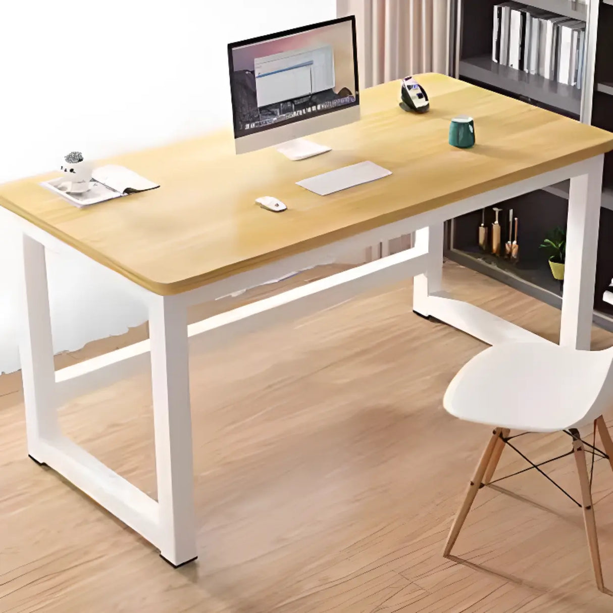 Rectangular Wooden Computer Desk with Multiple Sizes Image - 3