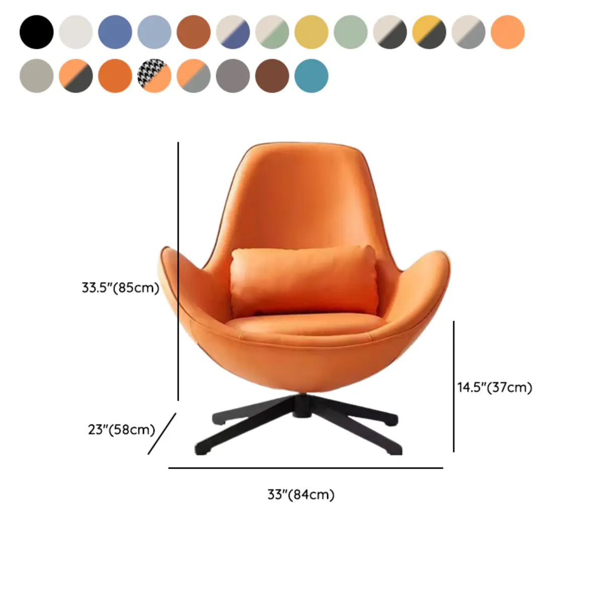 Red Brown Leather Flared Arm Stick Base Arm Chair