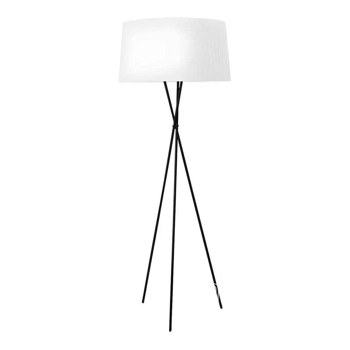 Red Cylinder Fabric Shade Modern Tripod Floor Lamp Image - 4