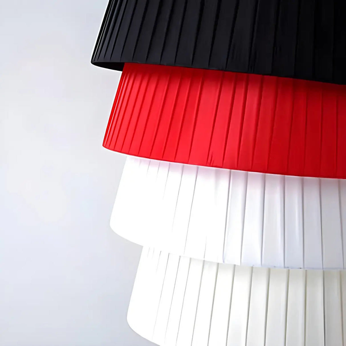 Red Cylinder Fabric Shade Modern Tripod Floor Lamp Image - 8