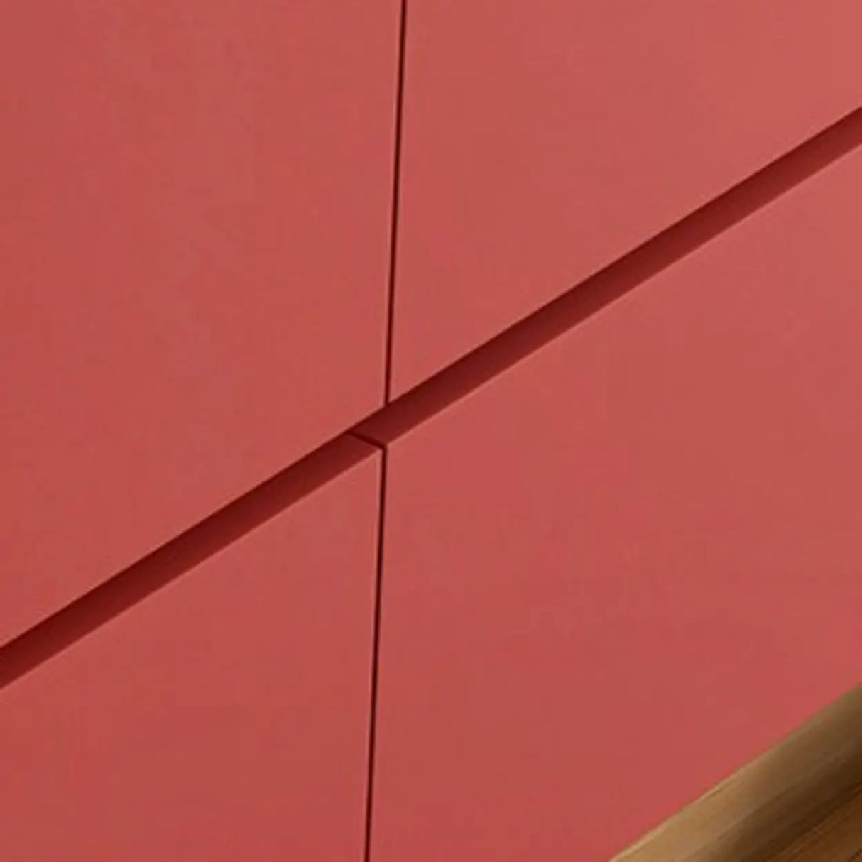 Red Finish Wooden Horizontal Dresser for Drawers Image - 9