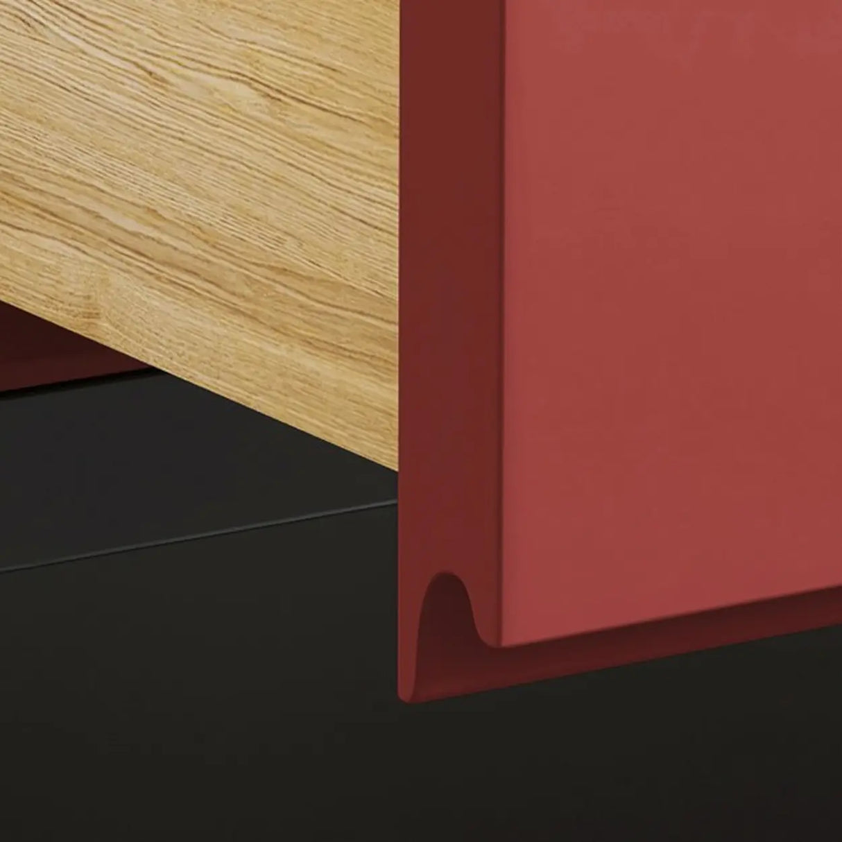 Red Finish Wooden Horizontal Dresser for Drawers Image - 12