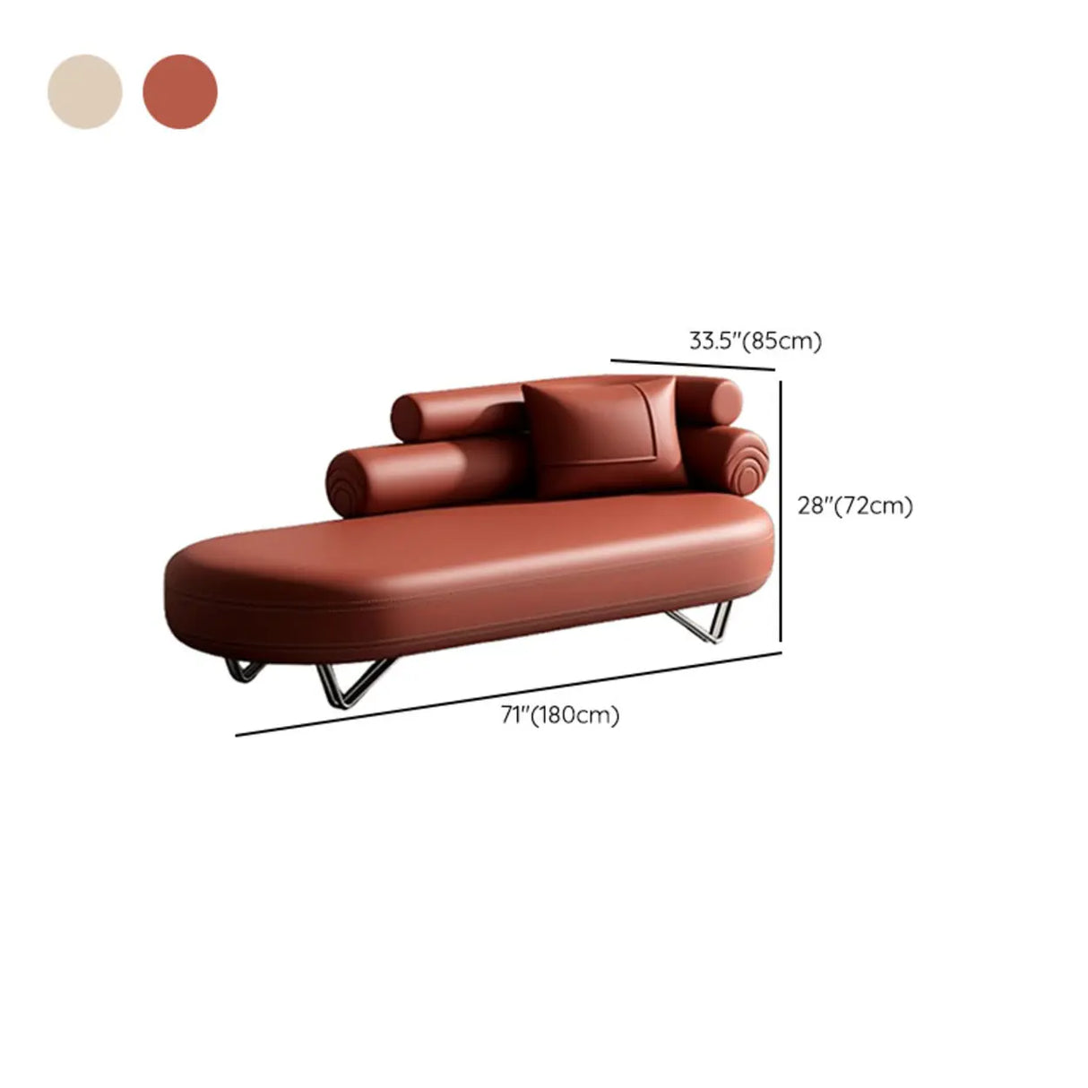 Red Flannel Wooden Frame Tufted Right-Arm Chaise Image - 11