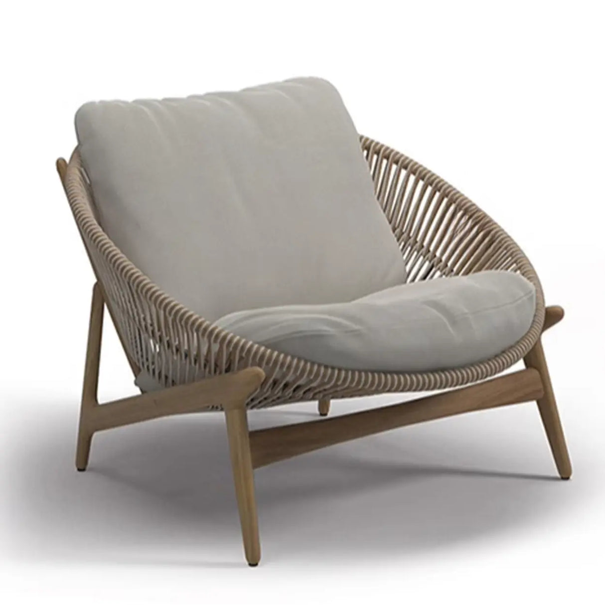 Relaxing Round Wood Frame Waterproof Gray Patio Set Image - 11