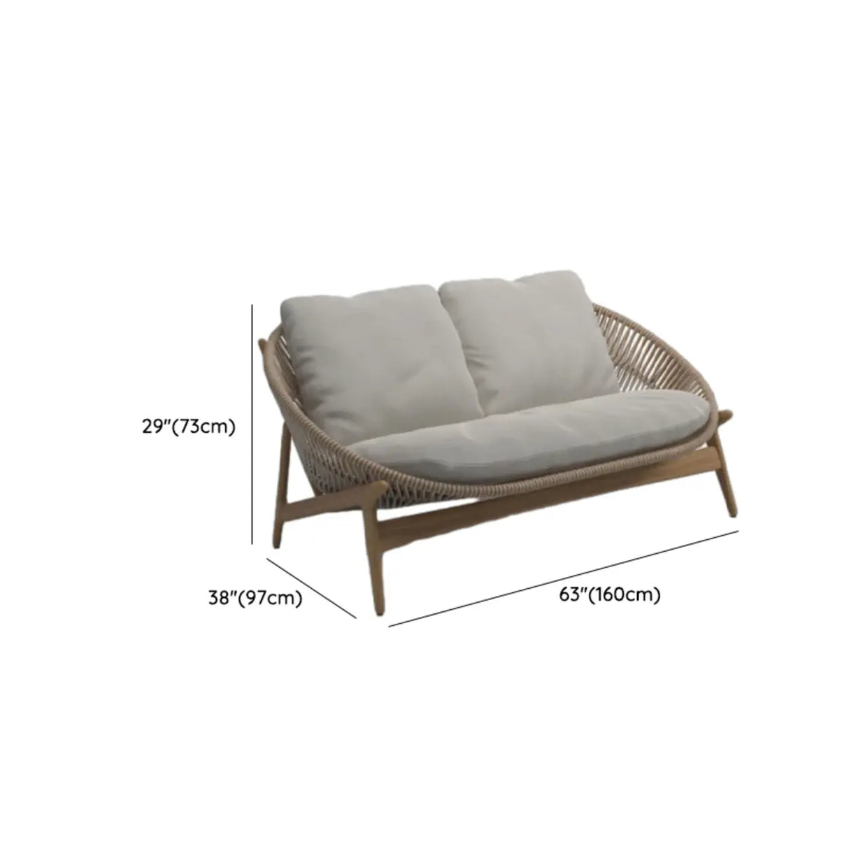 Relaxing Round Wood Frame Waterproof Gray Patio Set Image - 16