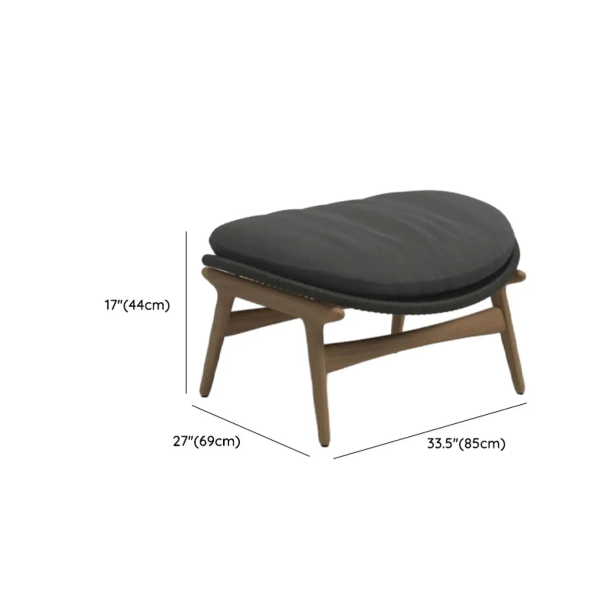 Relaxing Round Wood Frame Waterproof Gray Patio Set Image - 17