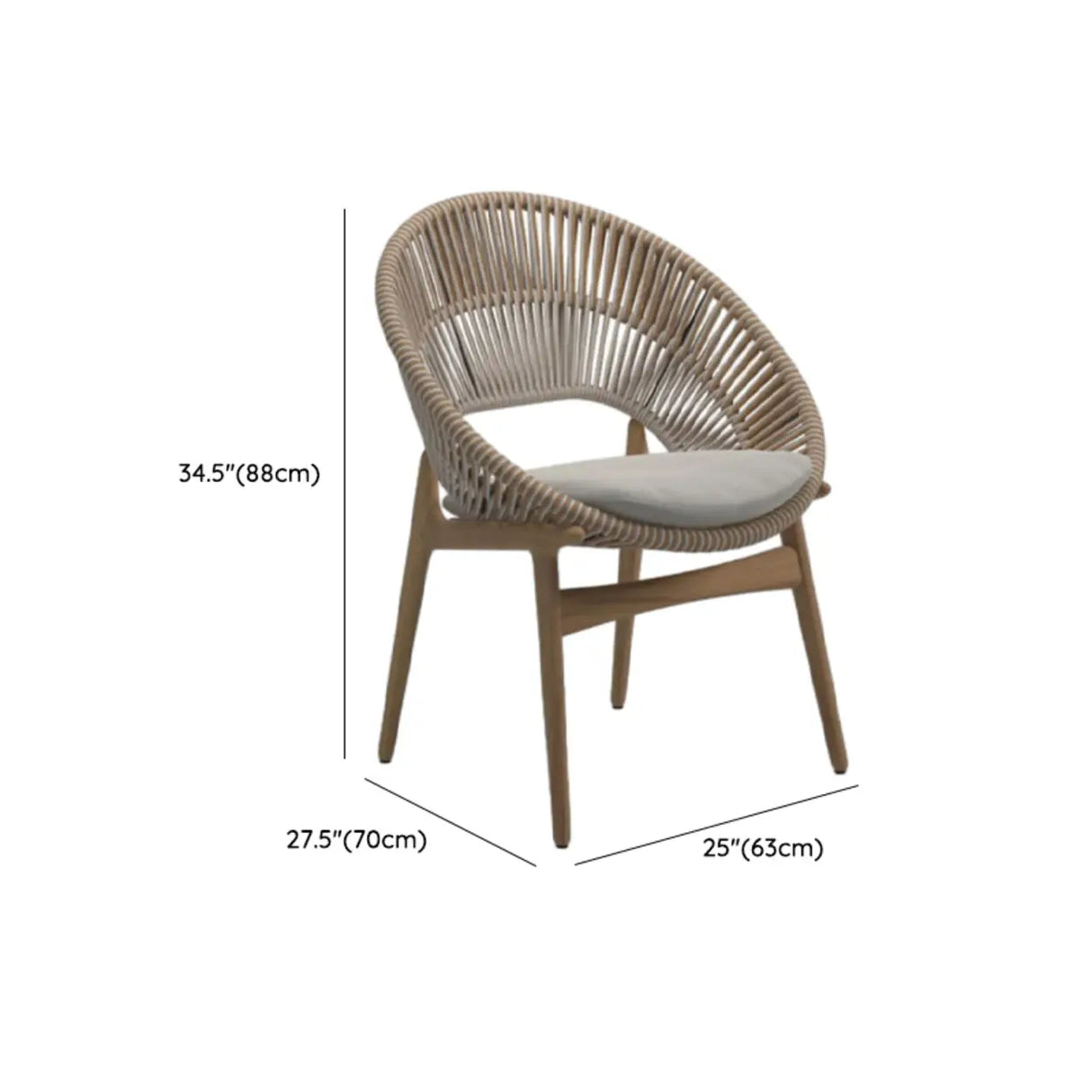 Relaxing Round Wood Frame Waterproof Gray Patio Set Image - 18