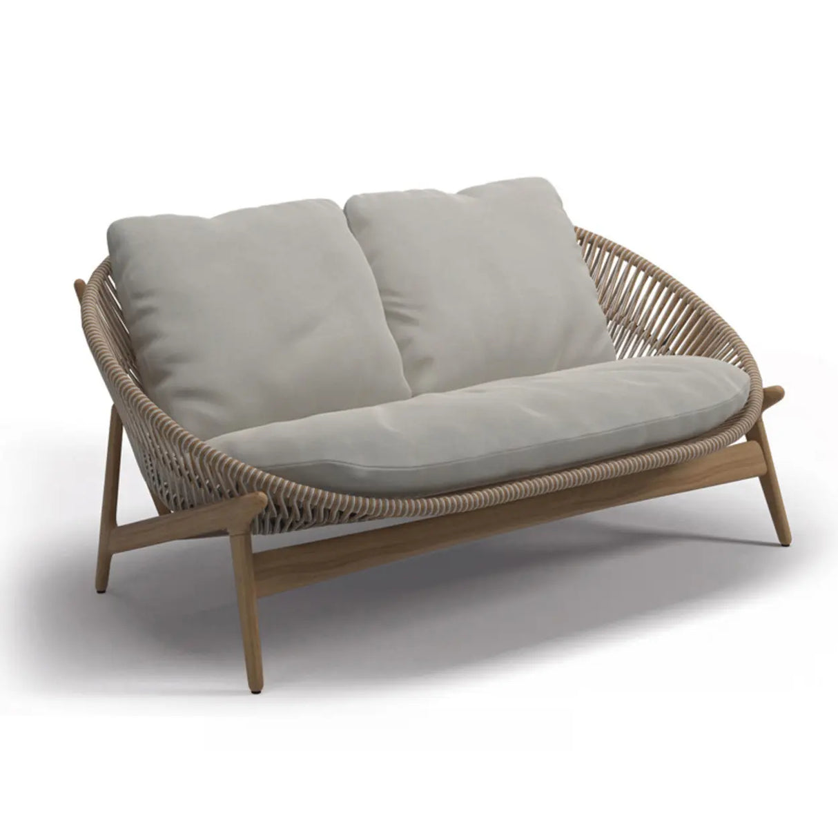 Relaxing Round Wood Frame Waterproof Gray Patio Set Image - 3