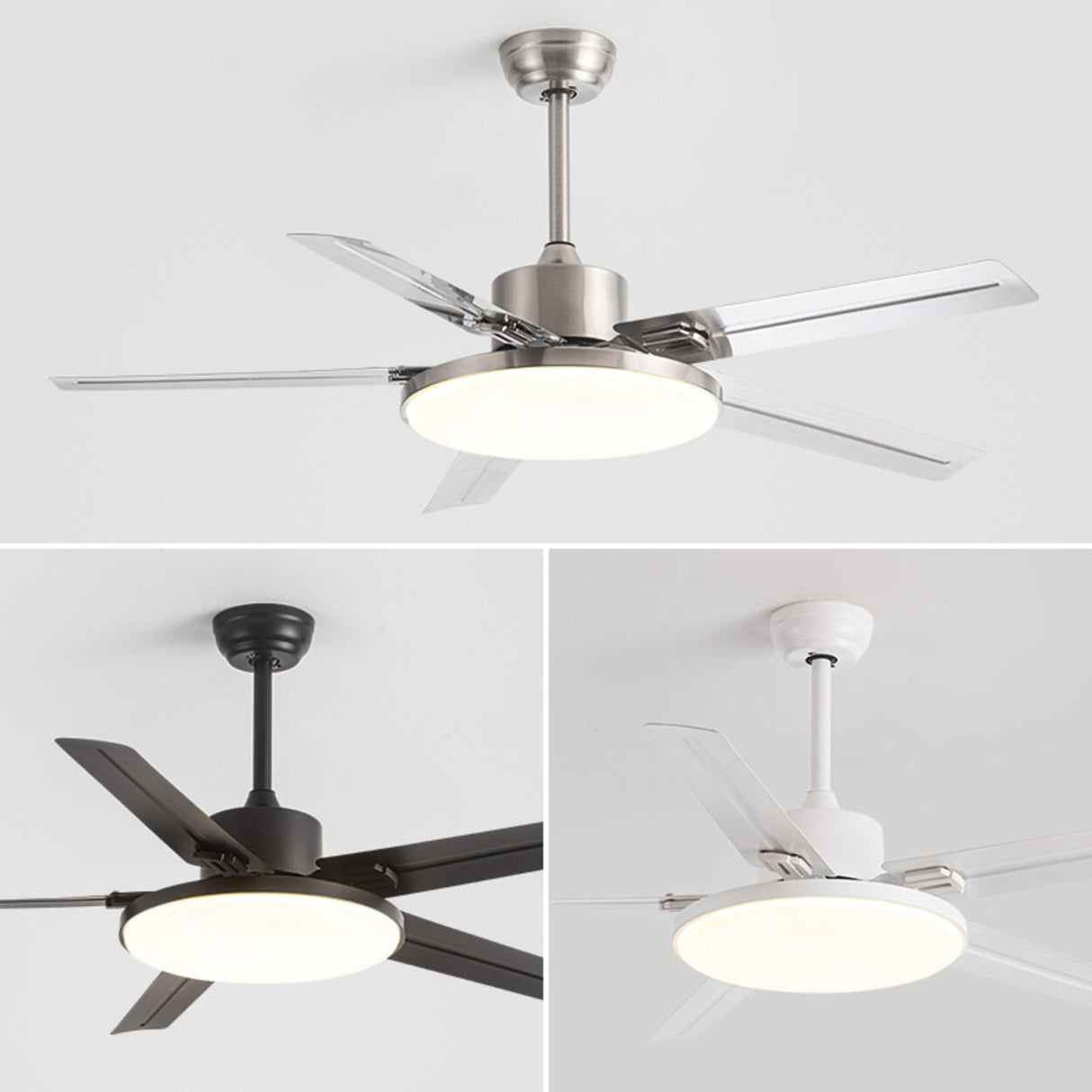 Remote Control 5 Blade Metal Ceiling Fan with LED Light Image - 10