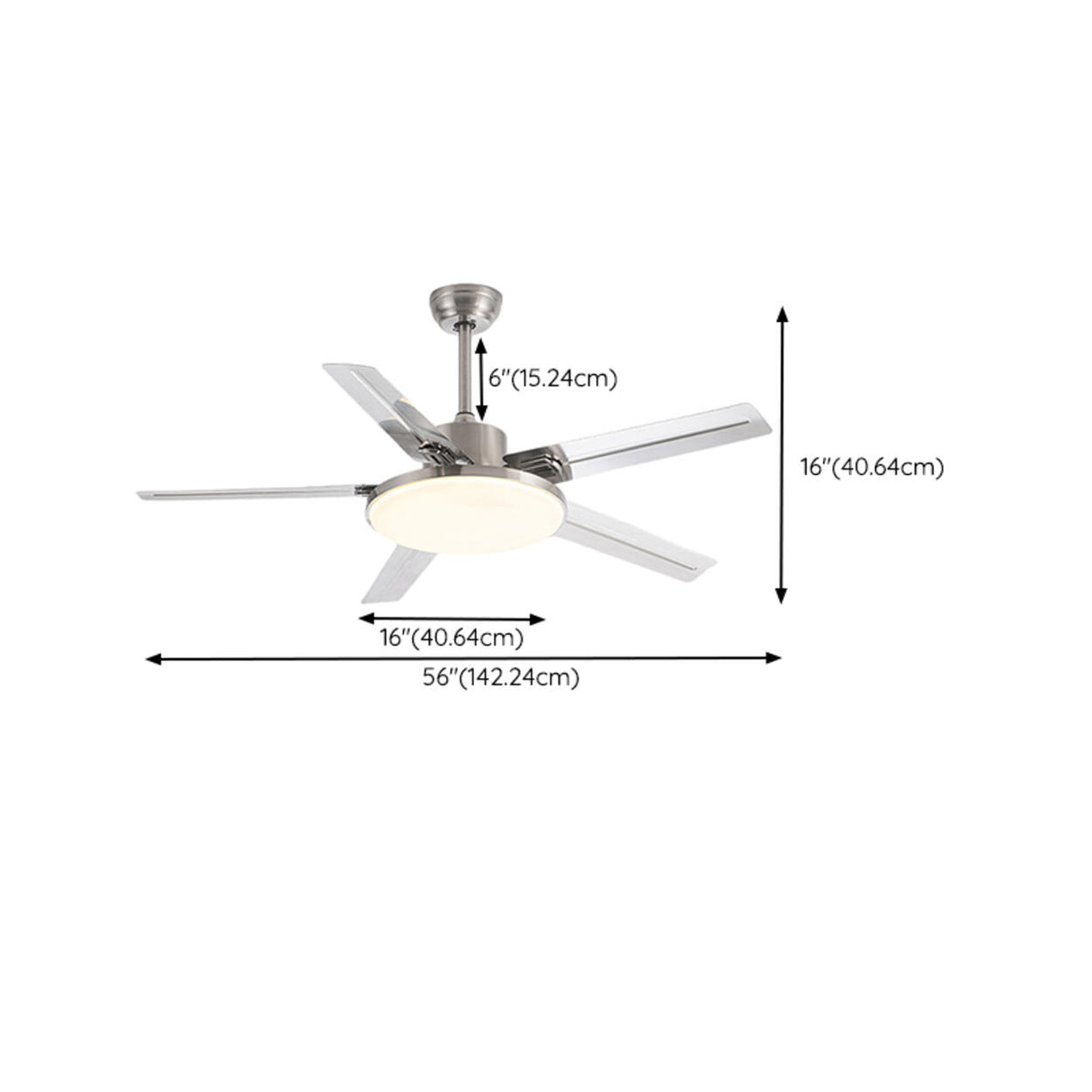 Remote Control 5 Blade Metal Ceiling Fan with LED Light Image - 13
