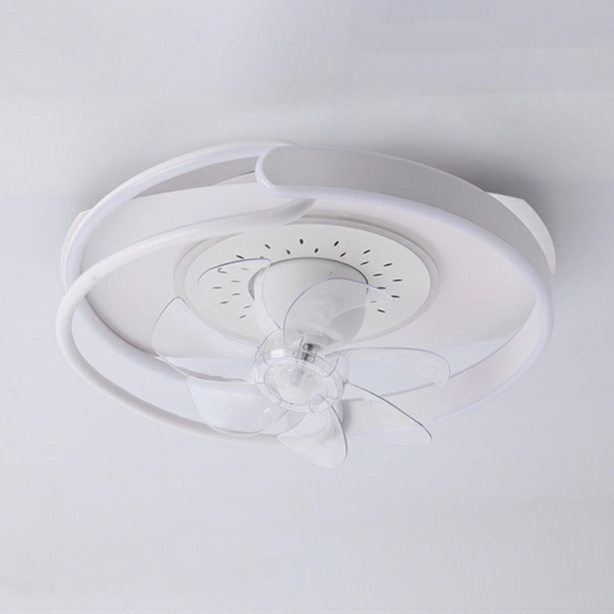 Remote Control Simple Round Ring LED Ceiling Fan Light Image - 13