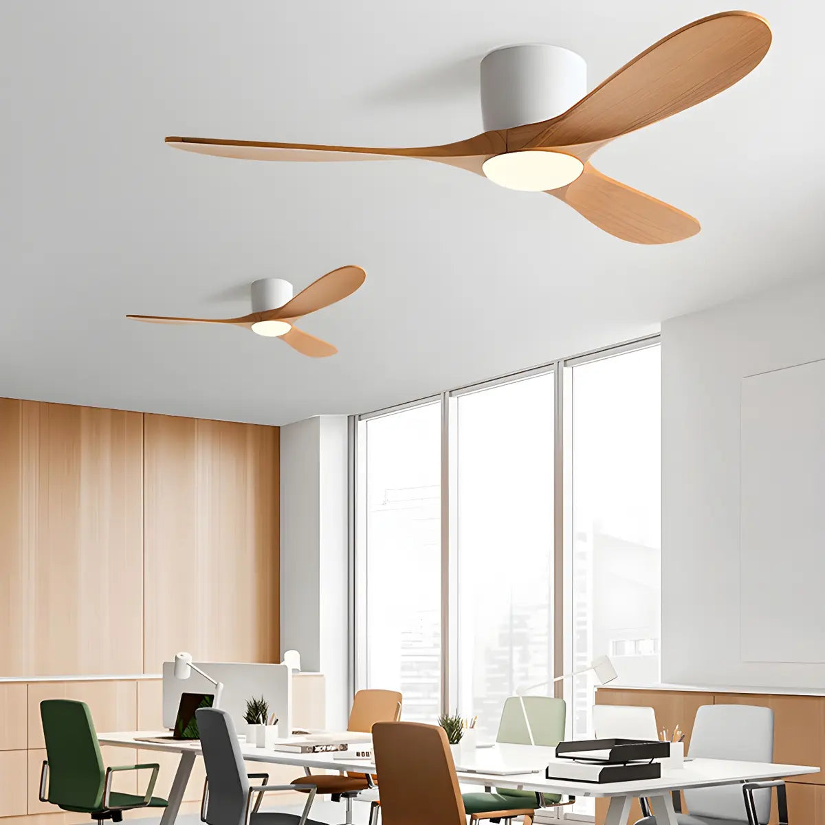 Remote Control Walnut LED Ceiling Fan with Light Fixture Image - 16