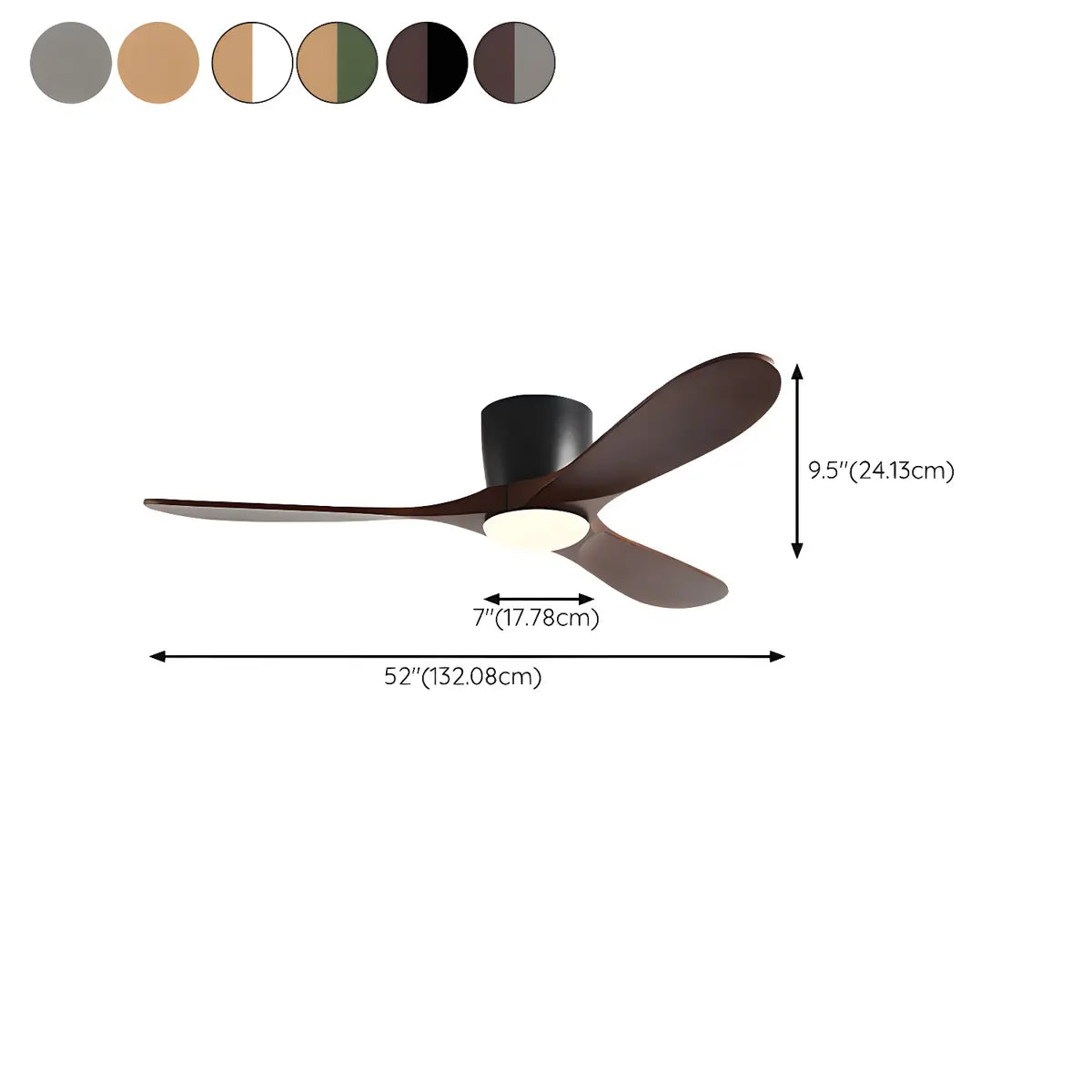 Remote Control Walnut LED Ceiling Fan with Light Fixture Image - 18