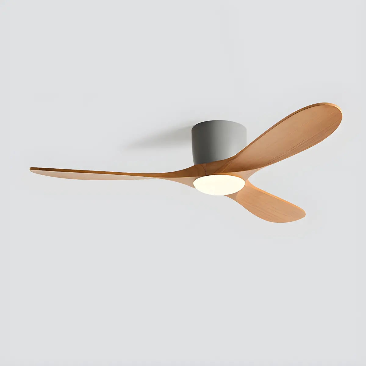 Remote Control Walnut LED Ceiling Fan with Light Fixture Image - 2