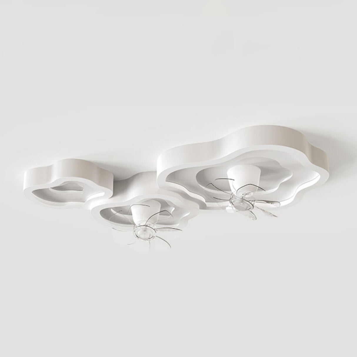 Remote Control White Cloud Ceiling Fan with LED Light Image - 4