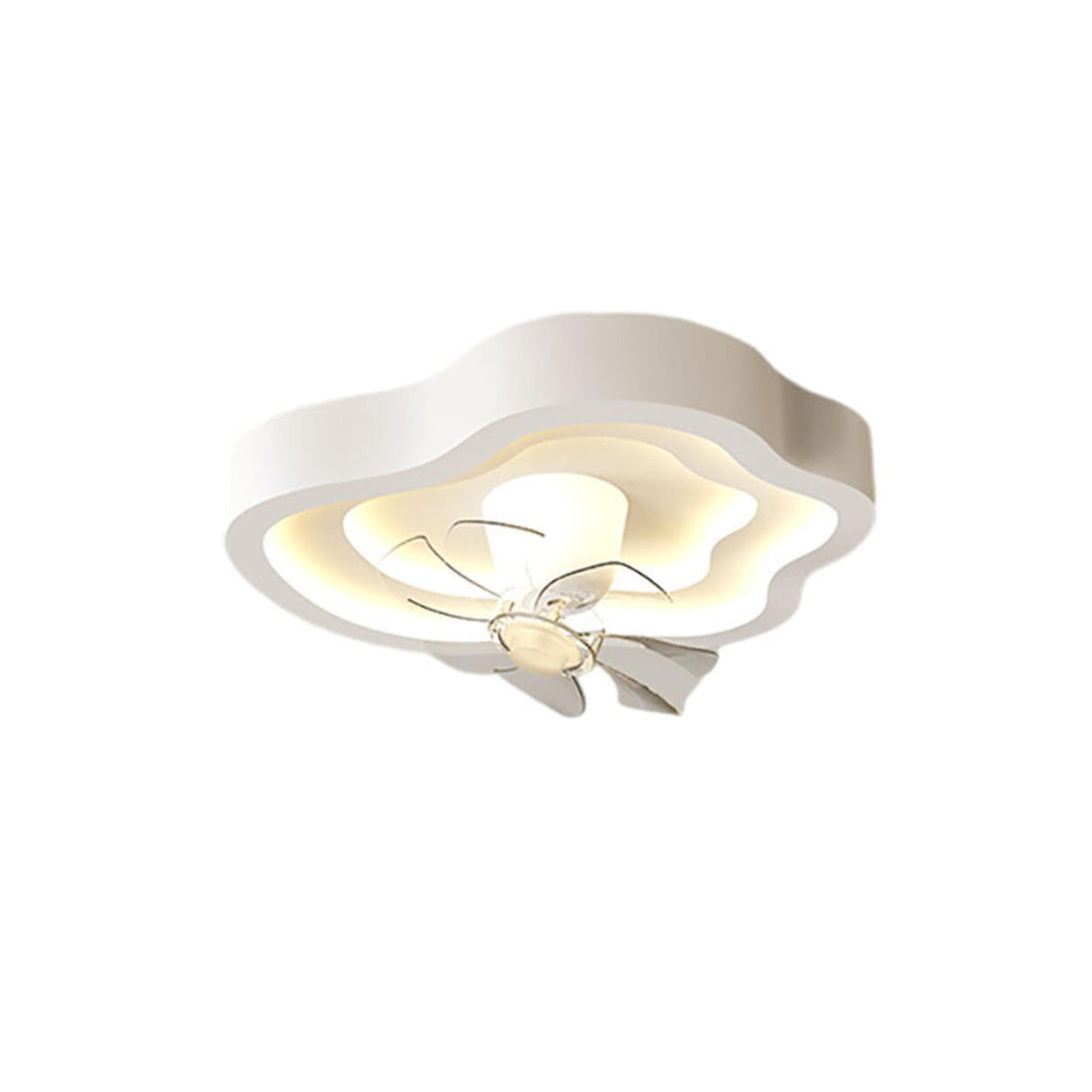 Remote Control White Cloud Ceiling Fan with LED Light Image - 5