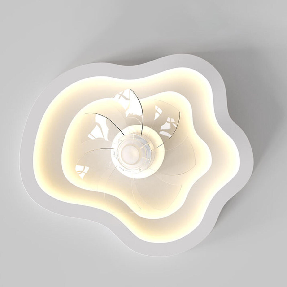 Remote Control White Cloud Ceiling Fan with LED Light Image - 8