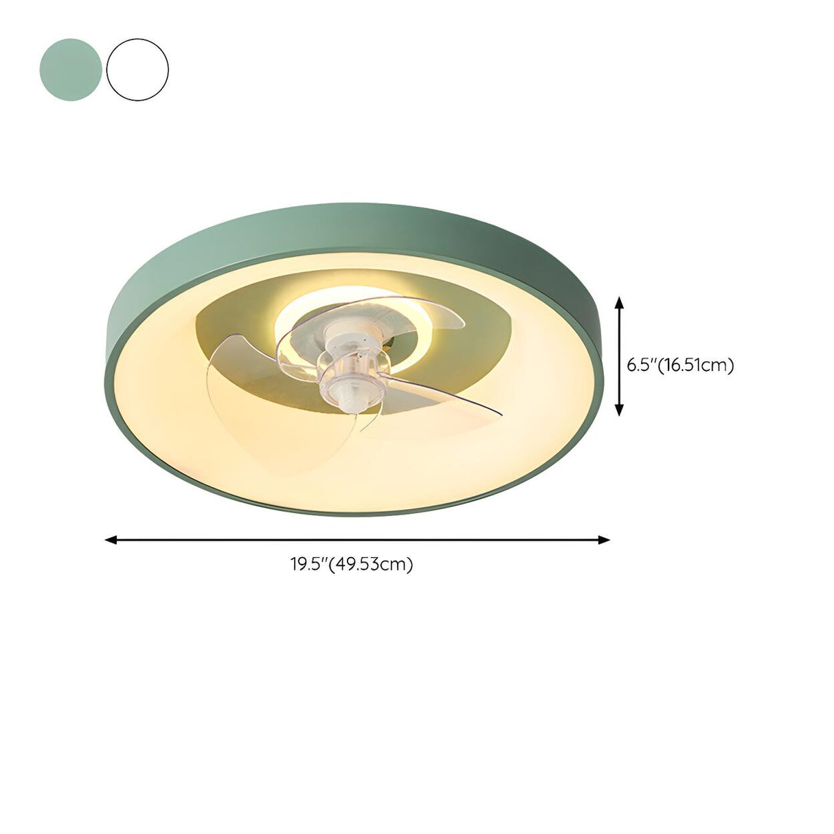 Remote Minimalist Round LED Ceiling Fan with Light