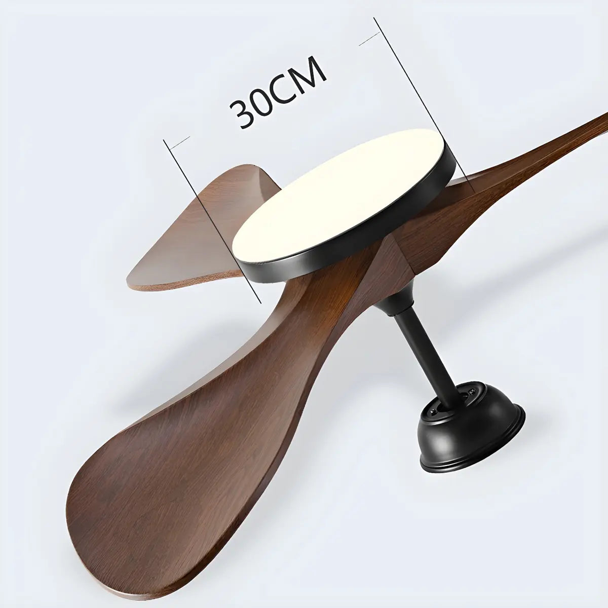 Remote Modern 3 Wood Blade Ceiling Fan with LED Light Image - 8