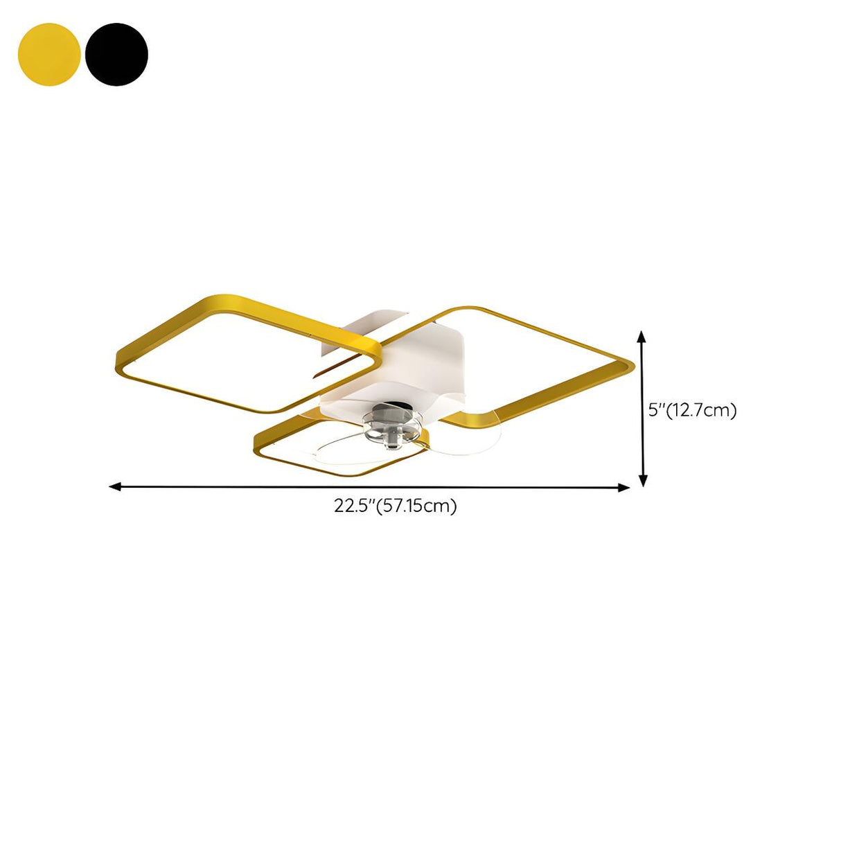 Remote Modern Geometric Flush Ceiling Fan with Light