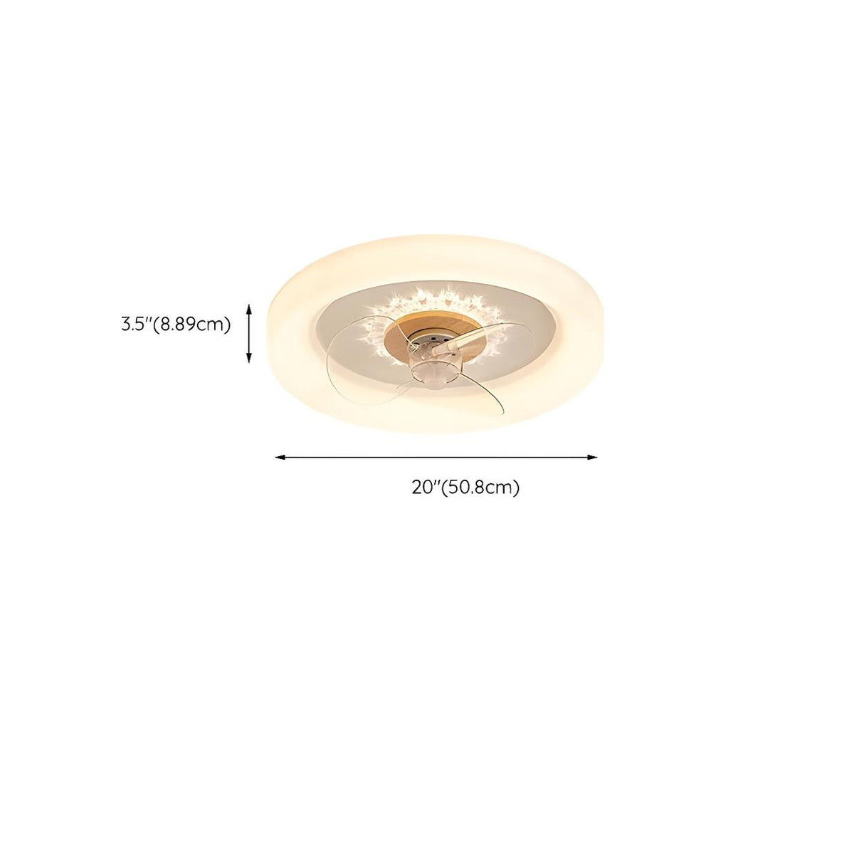 Remote Simple Round Wood Ceiling Fan with LED Light Image - 15