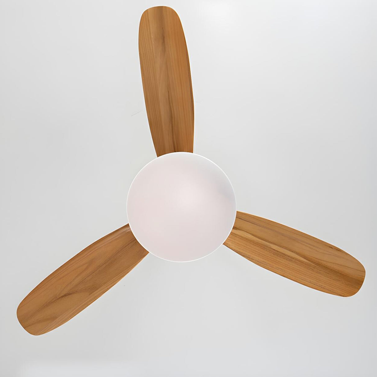 Remote Solid Wood 3 Blades LED Ceiling Fan with Light Image - 13