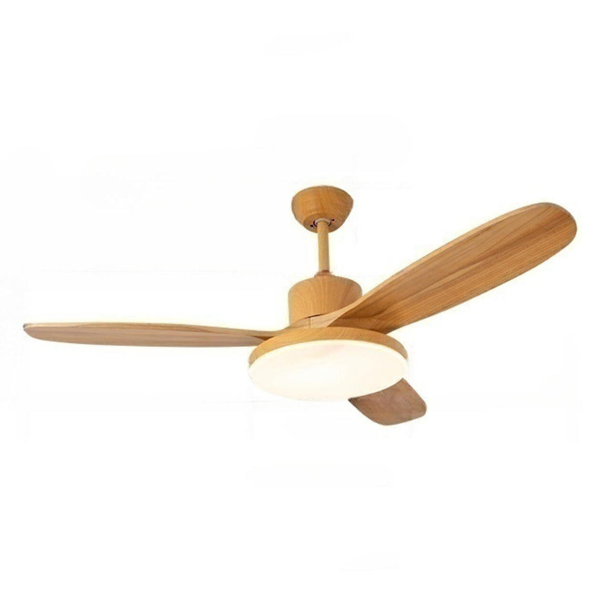 Remote Solid Wood 3 Blades LED Ceiling Fan with Light Image - 8