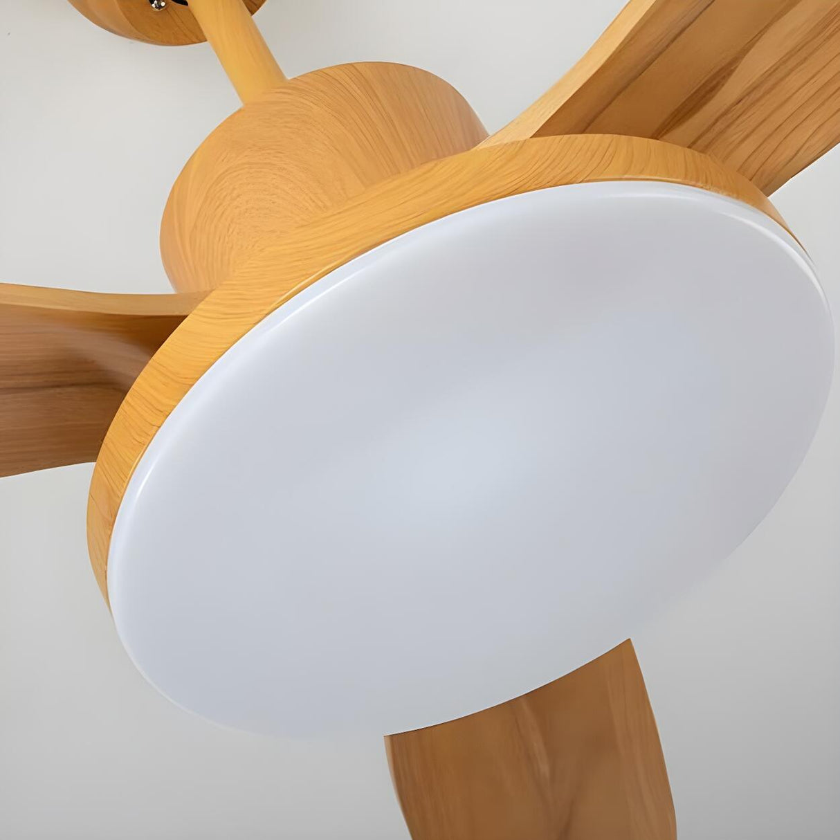 Remote Solid Wood 3 Blades LED Ceiling Fan with Light Image - 9