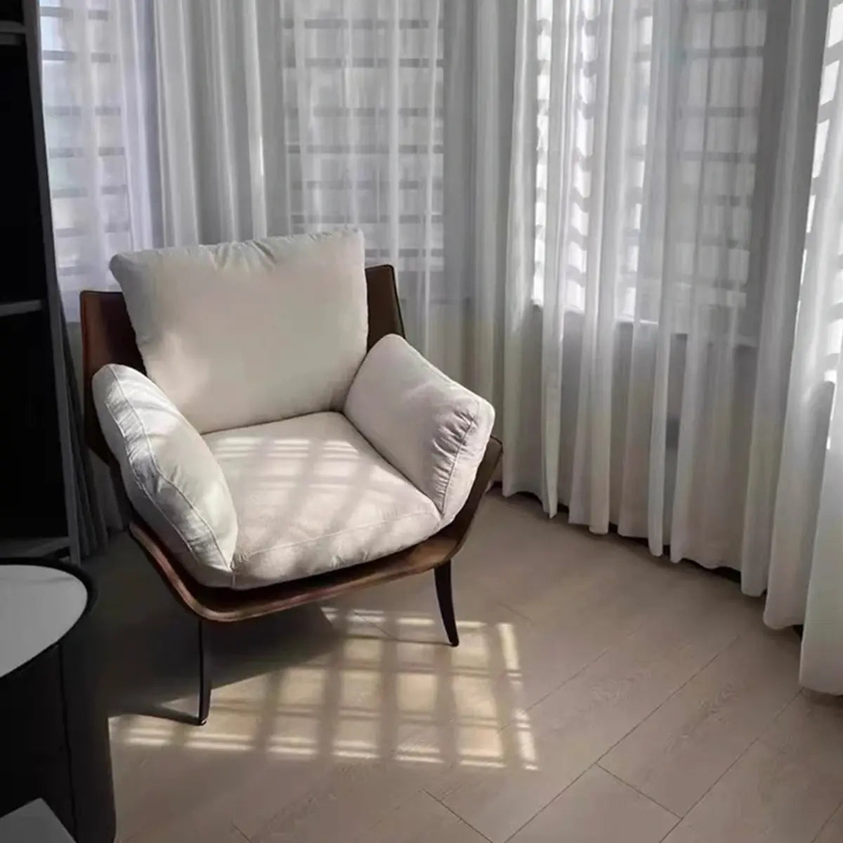 Removable Cushions Corduroy Fixed Back Accent Chair Image - 7