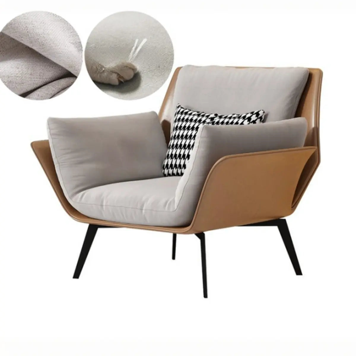 Removable Cushions Cotton Linen Cushion Back Arm Chair Image - 2