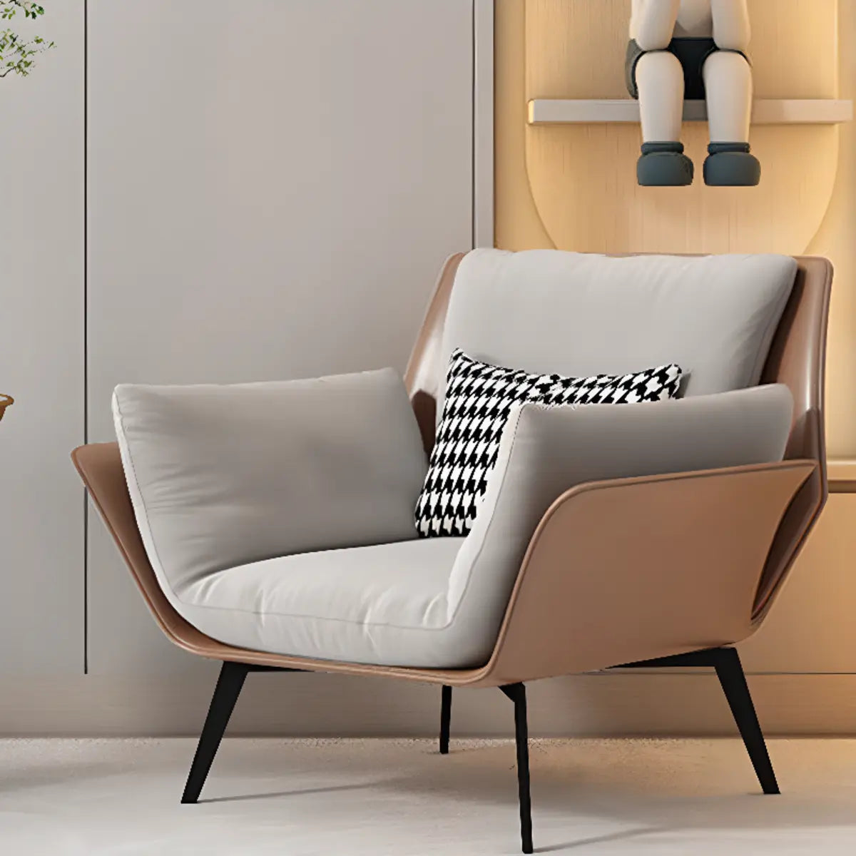 Removable Cushions Cotton Linen Cushion Back Arm Chair Image - 4