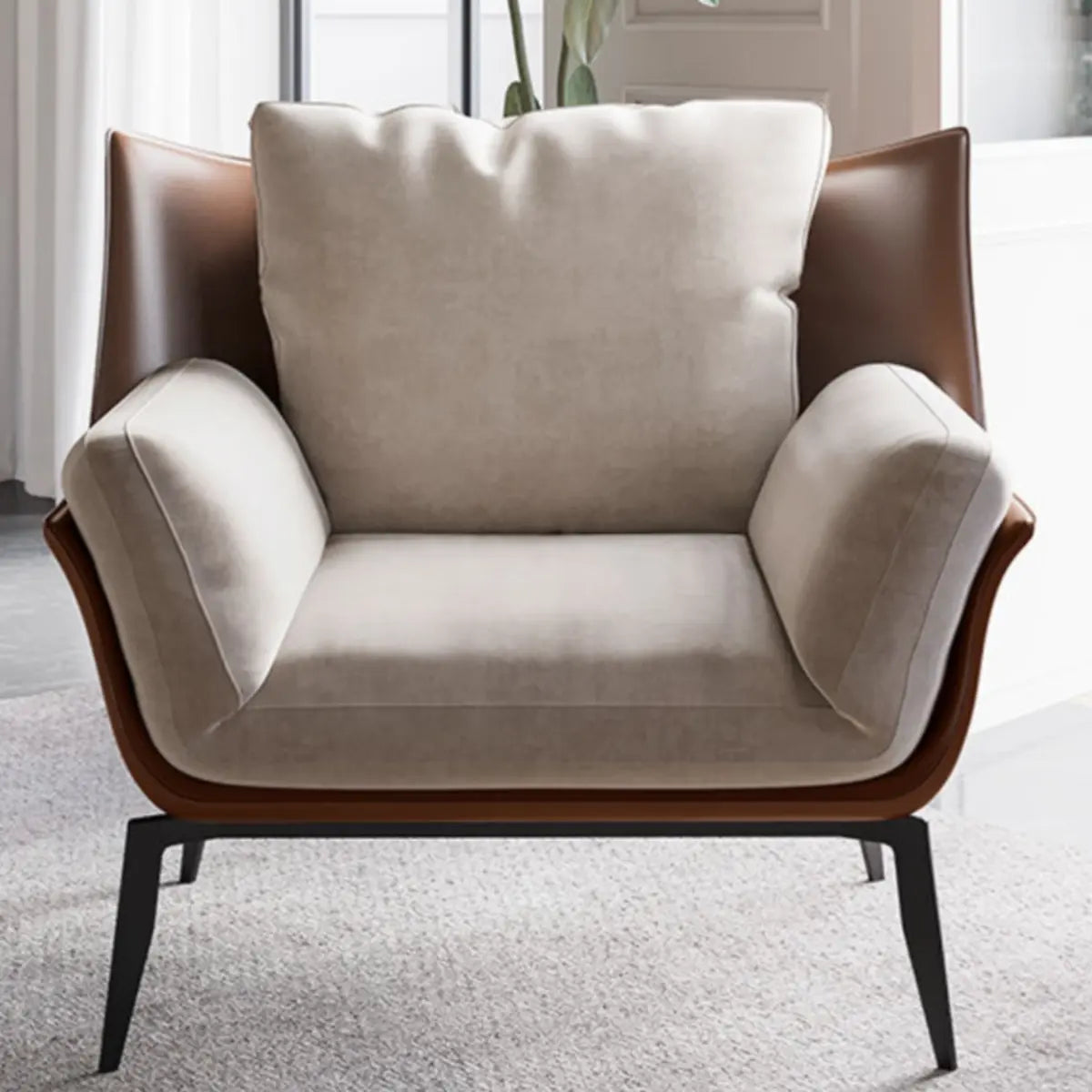 Removable Cushions Cotton Linen Cushion Back Arm Chair Image - 6