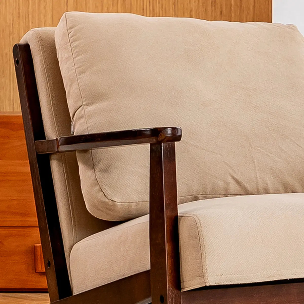 Removable Cushions Khaki Pillow Back Accent Chair Image - 14