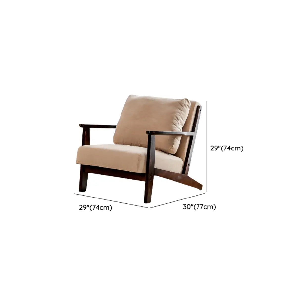 Removable Cushions Khaki Pillow Back Accent Chair