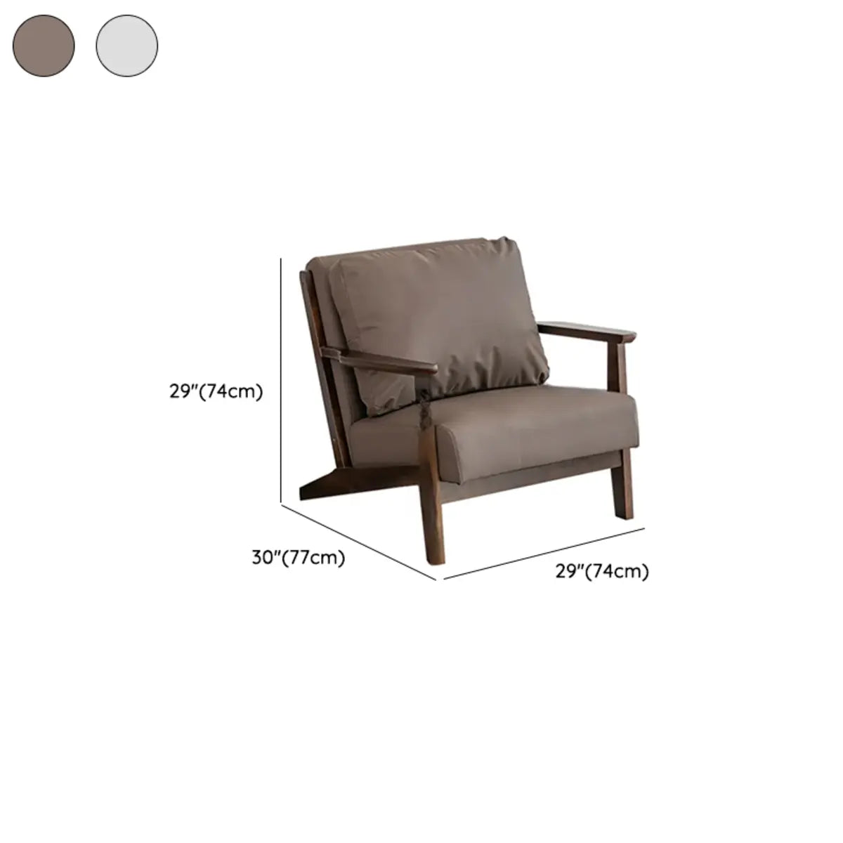 Removable Cushions Khaki Pillow Back Accent Chair Image - 17