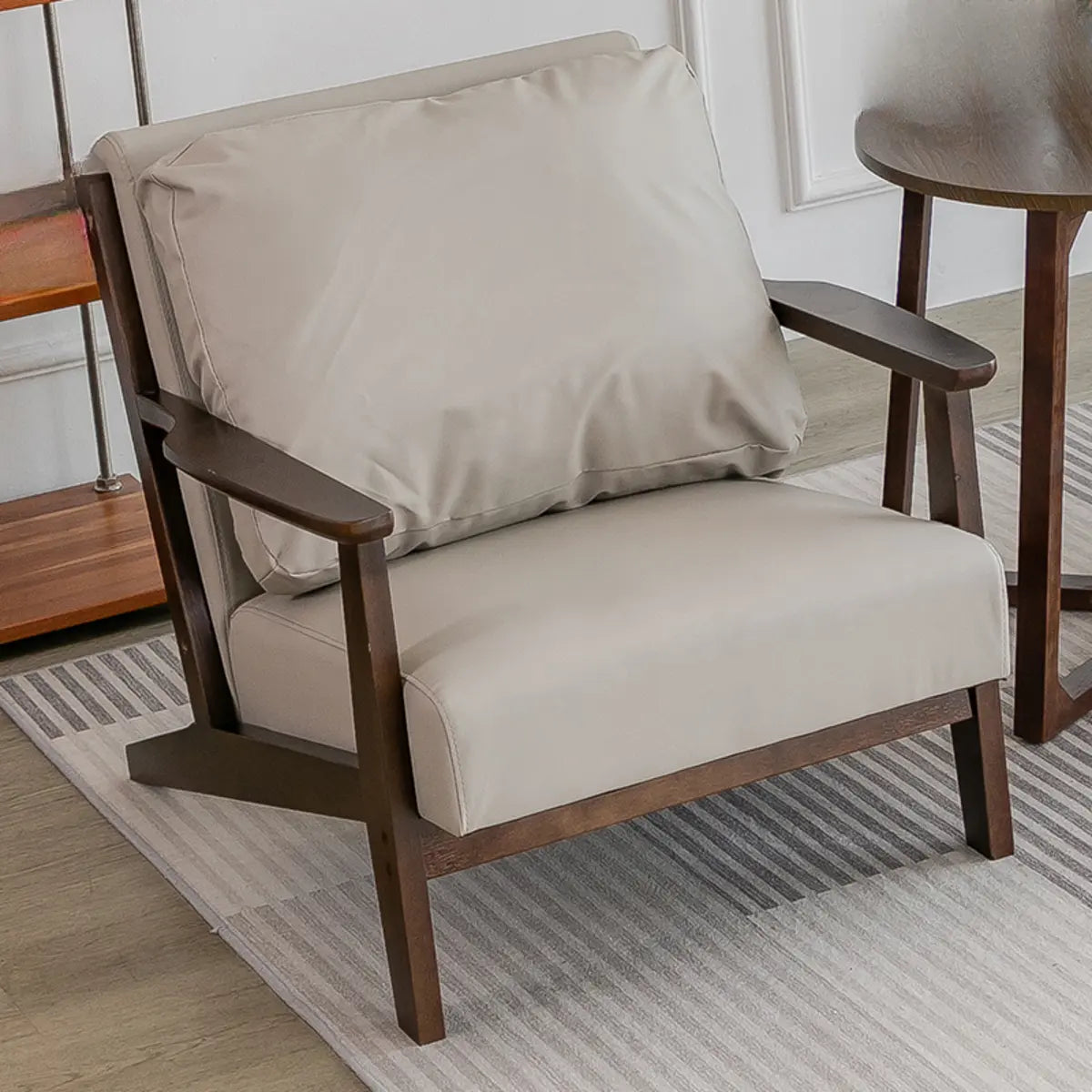 Removable Cushions Khaki Pillow Back Accent Chair Image - 5