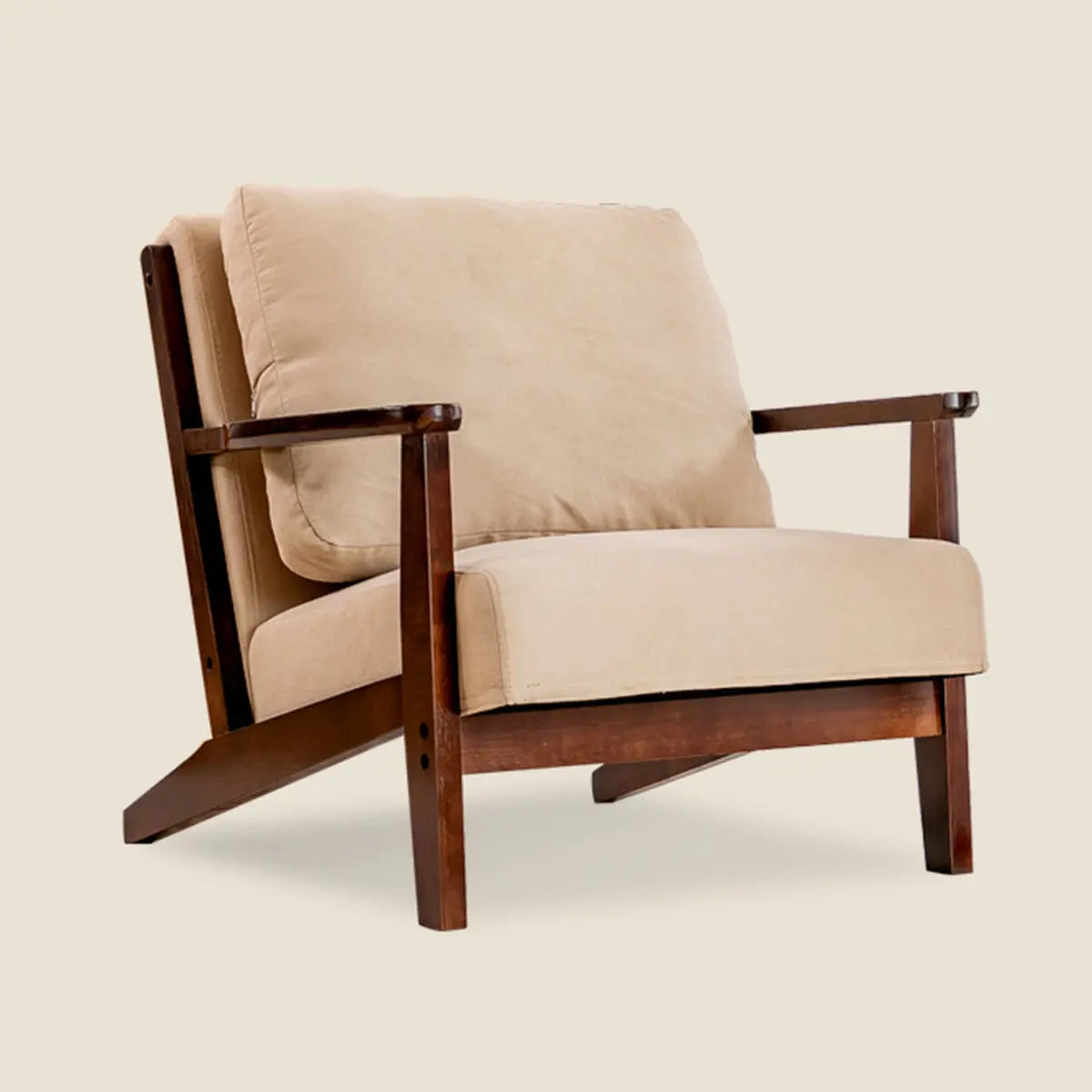 Removable Cushions Khaki Pillow Back Accent Chair Image - 7